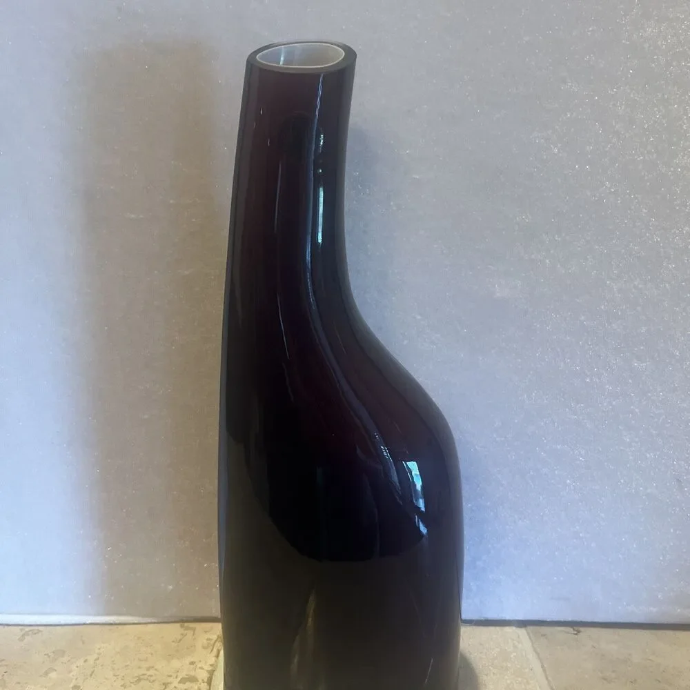 IKEA  High Quality Purple Glass Vase Art Deco Flower Vase 11
